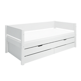Single Bed with Pull-out Bed and Storage, 90x200 cm, White