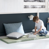 Lit haut 120 cm avec 1/2 maison, échelle et barrière de sécurité, 90x200 cm, Blanc