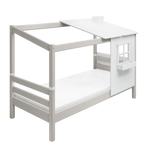 Single Bed with 1/2 House, 90x200 cm, White/Grey SINGLE_BED single-bed-w-1-2-classic-house-grey-washed-white-1  flexa-com.myshopify.com