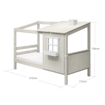 Single Bed with 1/2 House, Ladder, 90x200 cm, White SINGLE_BED single-bed-w-1-2-classic-house-white-washed-white-washed-white-1  flexa-com.myshopify.com