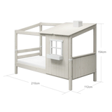 Single Bed with 1/2 House, Ladder, 90x200 cm, White SINGLE_BED single-bed-w-1-2-classic-house-white-washed-white-washed-white-1  flexa-com.myshopify.com
