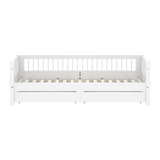 Einzelbett mit Querstreben und Stauraum, 90x200 cm, Weiss