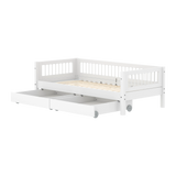 Einzelbett mit Querstreben und Stauraum, 90x200 cm, Weiss