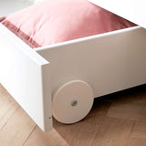 Single Bed with Storage, 90x200 cm, White/Oak