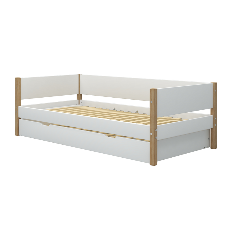 NOR Daybed med Udtræksseng, 90x200 cm, Hvid/Eg