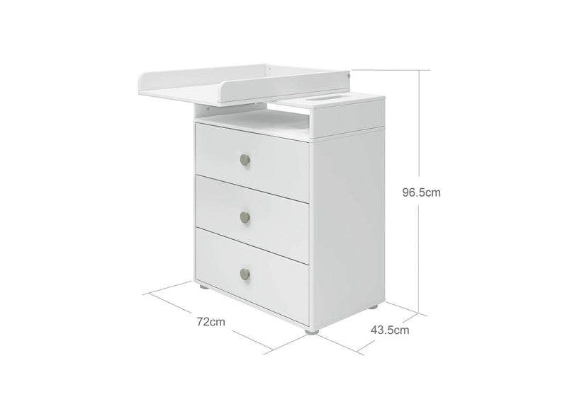 Changing table, 3 drawers