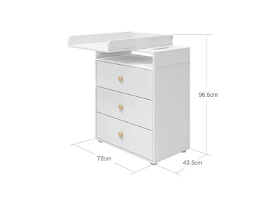 Changing table, 3 drawers