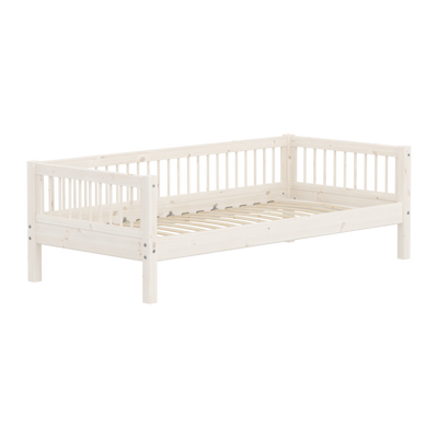 Single Bed with Safety Rail, 90x200 cm, White