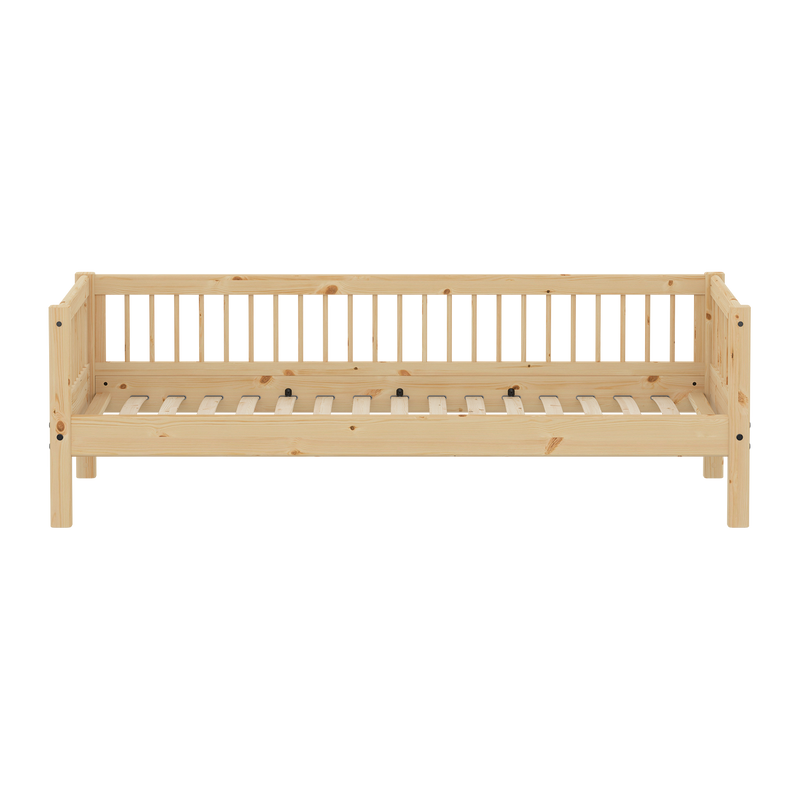 Single Bed with Safety Rail, 90x200 cm, Pine