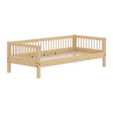 Single Bed with Safety Rail, 90x200 cm, Pine