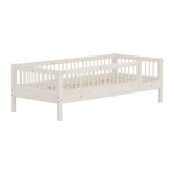Single Bed with Safety Rail, 90x200 cm, White