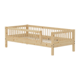 Single Bed with Safety Rails, 90x200 cm, Pine SINGLE_BED single-bed-with-scandinavian-safety-rail-3-4-front-back-raw  flexa-com.myshopify.com