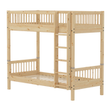 Bunk Bed with Extra Height and Safety Rails, 90x200 cm, Pine