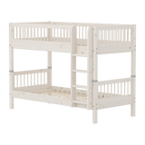 Bunk Bed with Ladder and Safety Rail, 90x200 cm, White