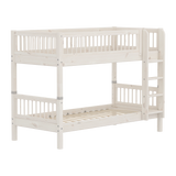 Bunk Bed with Ladder and Safety Rail, 90x200 cm, White