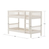 Bunk Bed with Ladder and Safety Rail, 90x200 cm, White