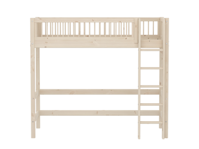 High bed with straight ladder