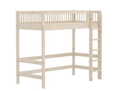 High bed with straight ladder