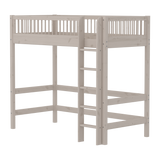 High Bed with Ladder and Safety Rail, 90x200 cm, Grey