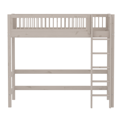 High bed with straight ladder