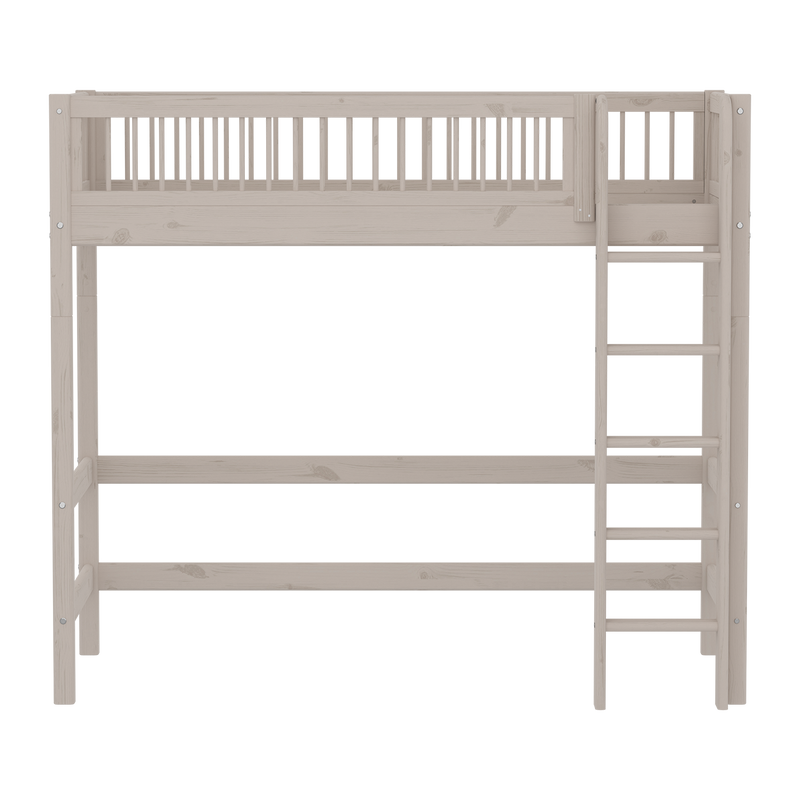 High bed with straight ladder