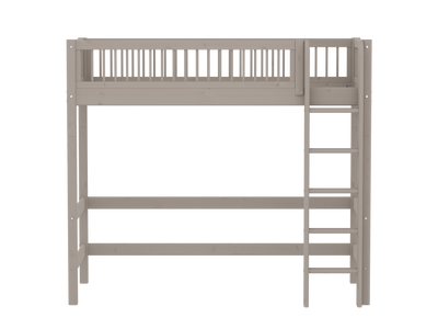 Cama alta con escalera recta