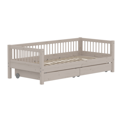 Classic daybed with Crossbars and Storage, 90x200 cm, Grey washed