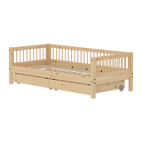 Single Bed with Storage, 90x200 cm, Pine