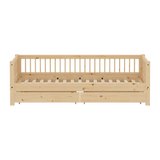 Single Bed with Storage, 90x200 cm, Pine