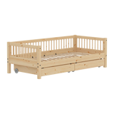 Single Bed with Storage, 90x200 cm, Pine