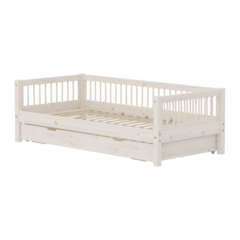 Classic daybed with Crossbars and Guest bed, 90x200 cm, White Washed