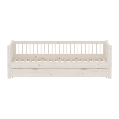 Classic daybed with Crossbars and Guest bed, 90x200 cm, White Washed