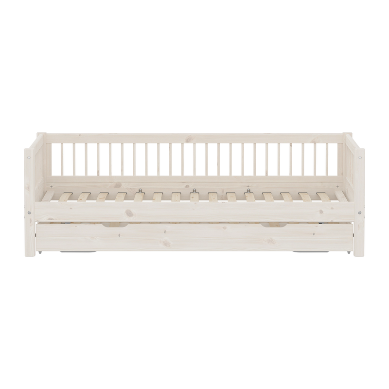 Classic daybed with Crossbars and Guest bed, 90x200 cm, White Washed