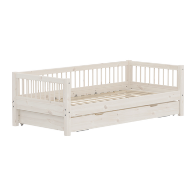 Classic daybed with Crossbars and Guest bed, 90x200 cm, White Washed