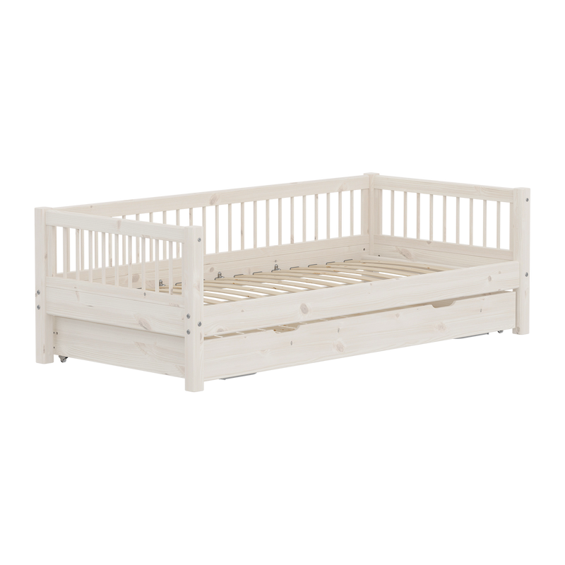 Classic daybed with Crossbars and Guest bed, 90x200 cm, White Washed