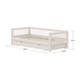 Single Bed with Guest Bed, 90x200 cm, White