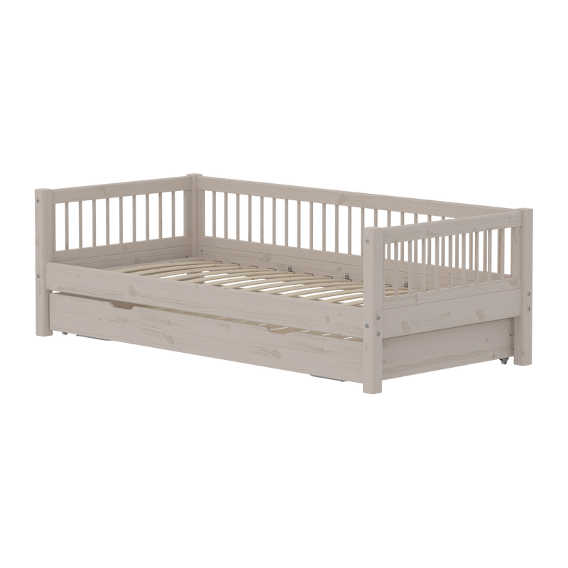 Classic daybed with Crossbars and Guest bed, 90x200 cm, Grey Washed