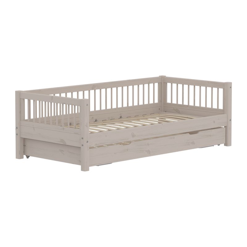 Classic daybed with Crossbars and Guest bed, 90x200 cm, Grey Washed