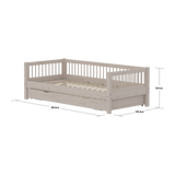 Single Bed with Guest Bed, 90x200 cm, Grey