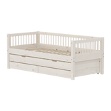 Single Bed with Pull-out Bed and Storage, 90x200 cm, White