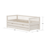 Single Bed with Pull-out Bed and Storage, 90x200 cm, White