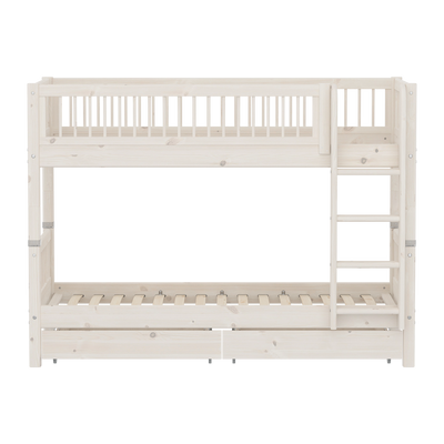 Classic Bunk bed with Crossbars and Storage, 90x200 cm, White Washed