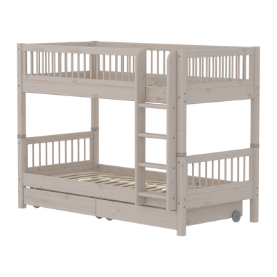 Bunk bed with Storage and Safety Rail, 90x200 cm, Grey