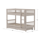 Bunk Bed with Storage and Safety Rail, 90x200 cm, Grey
