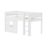 Spielbett 120 cm mit Baumhaus, 90x200 cm, Weiß