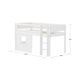 Spielbett 120 cm mit Baumhaus, 90x200 cm, Weiß
