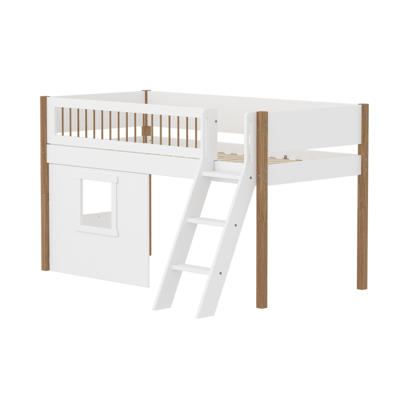 Mid-high bed w. sl. ladder & Treehouse Bed Fronts