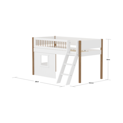 Mid-high bed w. sl. ladder & Treehouse Bed Fronts