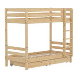 High Bunk Bed with Storage, 90x200 cm, Pine