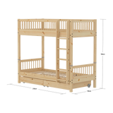 High Bunk Bed with Storage, 90x200 cm, Pine